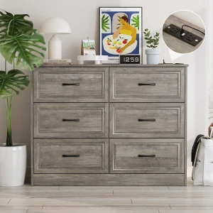 6 Drawer Wood Dresser