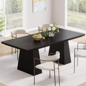 Modern 63-Inch Black Dining Table
